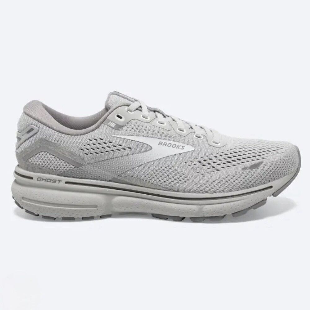 Brooks Ghost 15 Women’s 11.5 Gray White Athletic Running Walking Shoes Sneakers